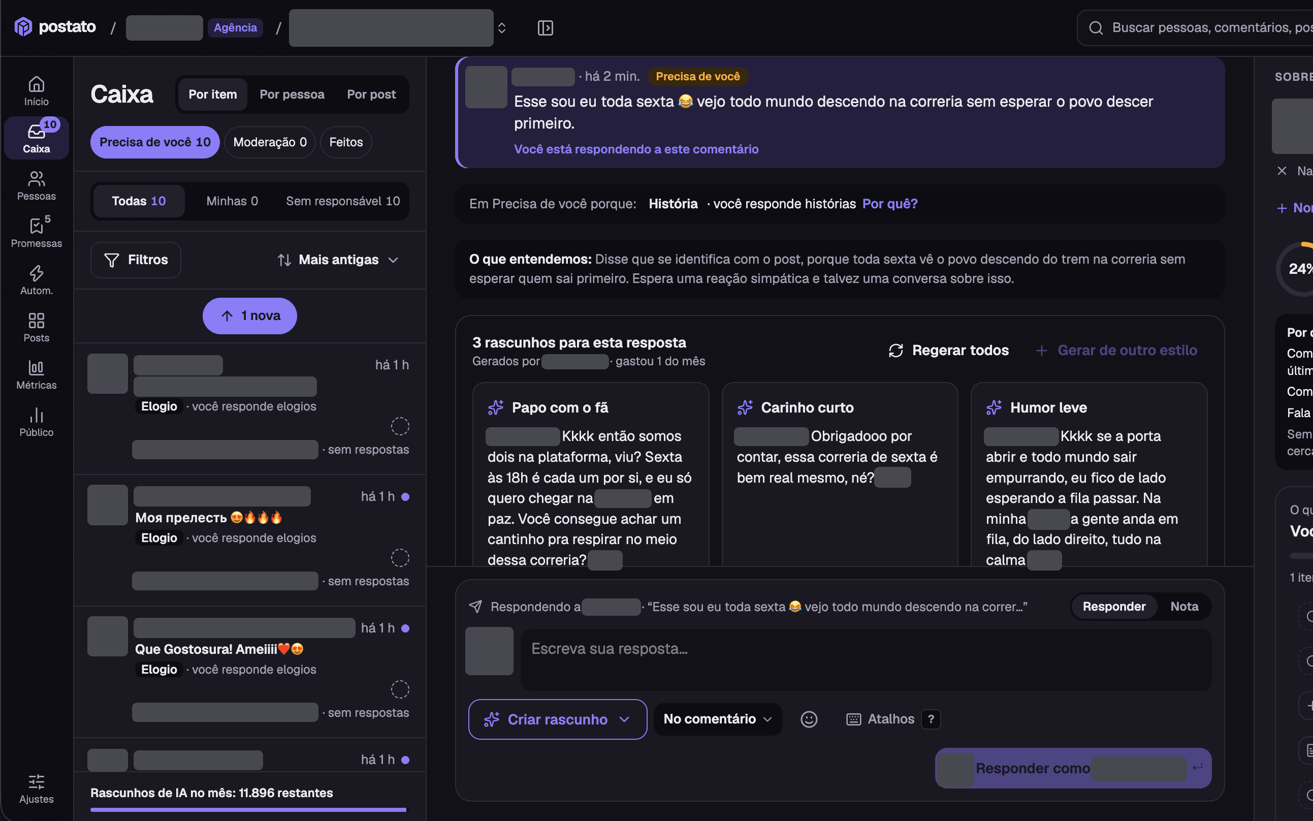 Screenshot de Postato